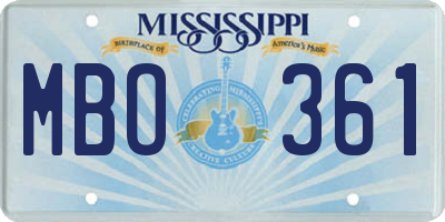 MS license plate MBO361