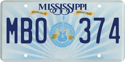 MS license plate MBO374