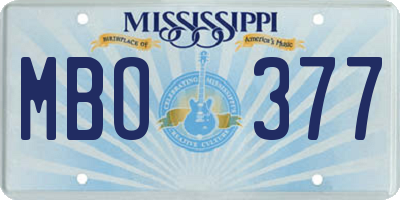 MS license plate MBO377