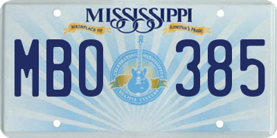 MS license plate MBO385