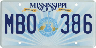 MS license plate MBO386