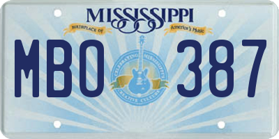 MS license plate MBO387