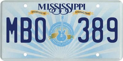 MS license plate MBO389