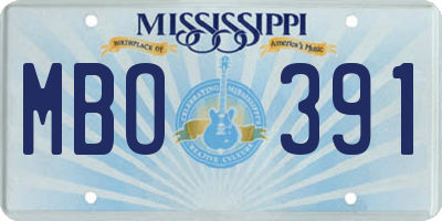 MS license plate MBO391