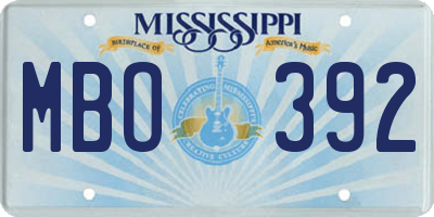 MS license plate MBO392