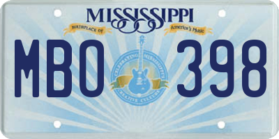 MS license plate MBO398