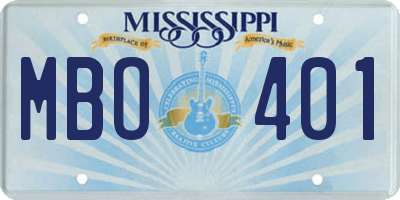 MS license plate MBO401