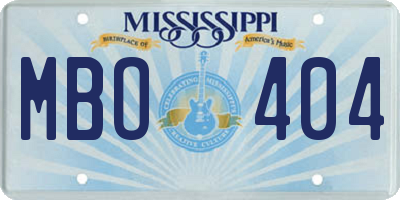 MS license plate MBO404