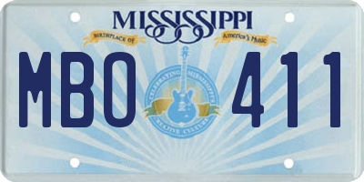 MS license plate MBO411