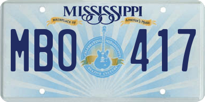 MS license plate MBO417