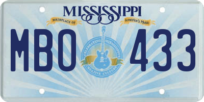 MS license plate MBO433