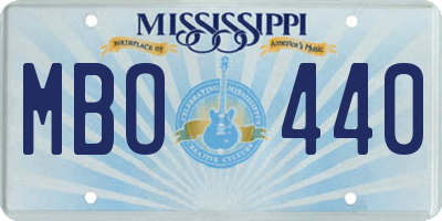 MS license plate MBO440