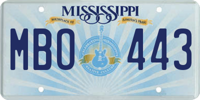 MS license plate MBO443