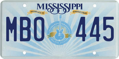 MS license plate MBO445