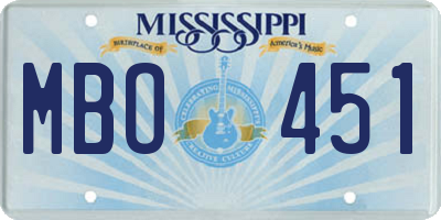 MS license plate MBO451