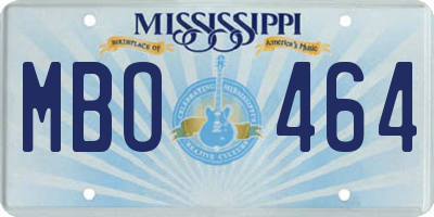 MS license plate MBO464