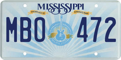 MS license plate MBO472