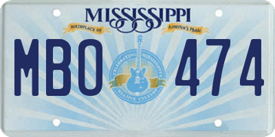 MS license plate MBO474