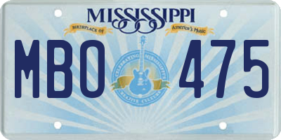 MS license plate MBO475
