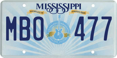 MS license plate MBO477