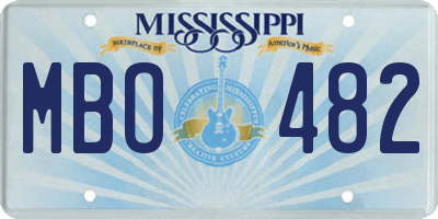 MS license plate MBO482