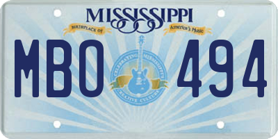 MS license plate MBO494