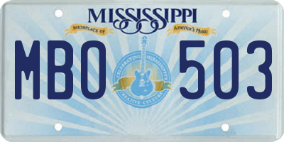 MS license plate MBO503
