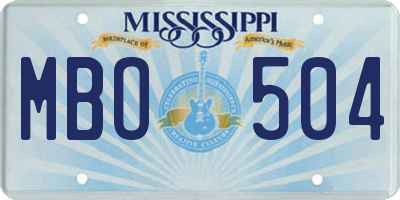 MS license plate MBO504