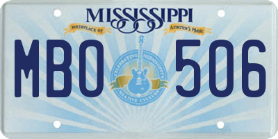 MS license plate MBO506