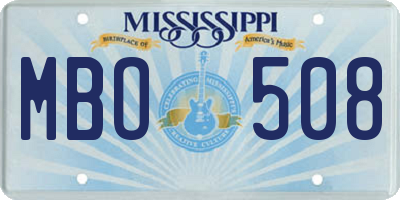 MS license plate MBO508