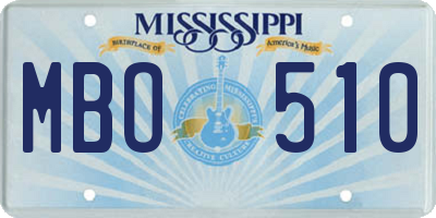 MS license plate MBO510