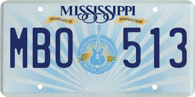 MS license plate MBO513