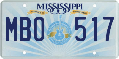 MS license plate MBO517
