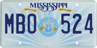 MS license plate MBO524