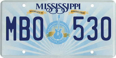 MS license plate MBO530