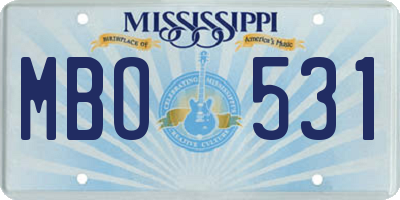 MS license plate MBO531