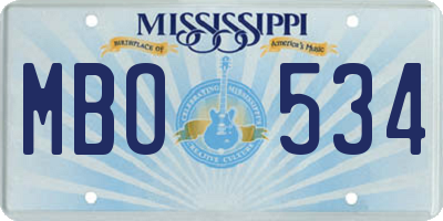MS license plate MBO534