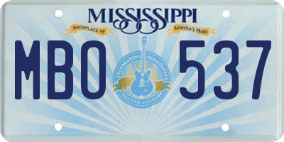 MS license plate MBO537