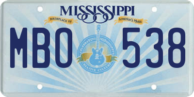 MS license plate MBO538