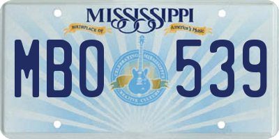 MS license plate MBO539