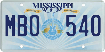 MS license plate MBO540