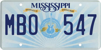 MS license plate MBO547