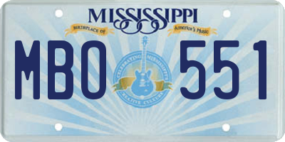 MS license plate MBO551