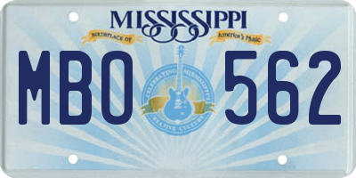MS license plate MBO562