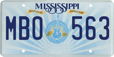MS license plate MBO563