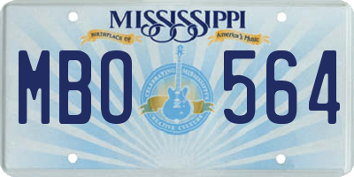 MS license plate MBO564
