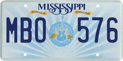 MS license plate MBO576
