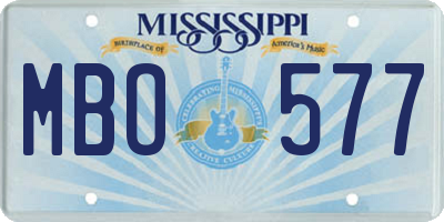 MS license plate MBO577