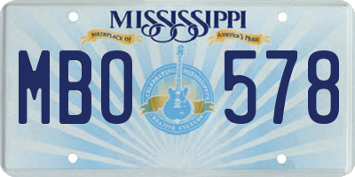 MS license plate MBO578