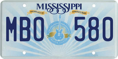 MS license plate MBO580